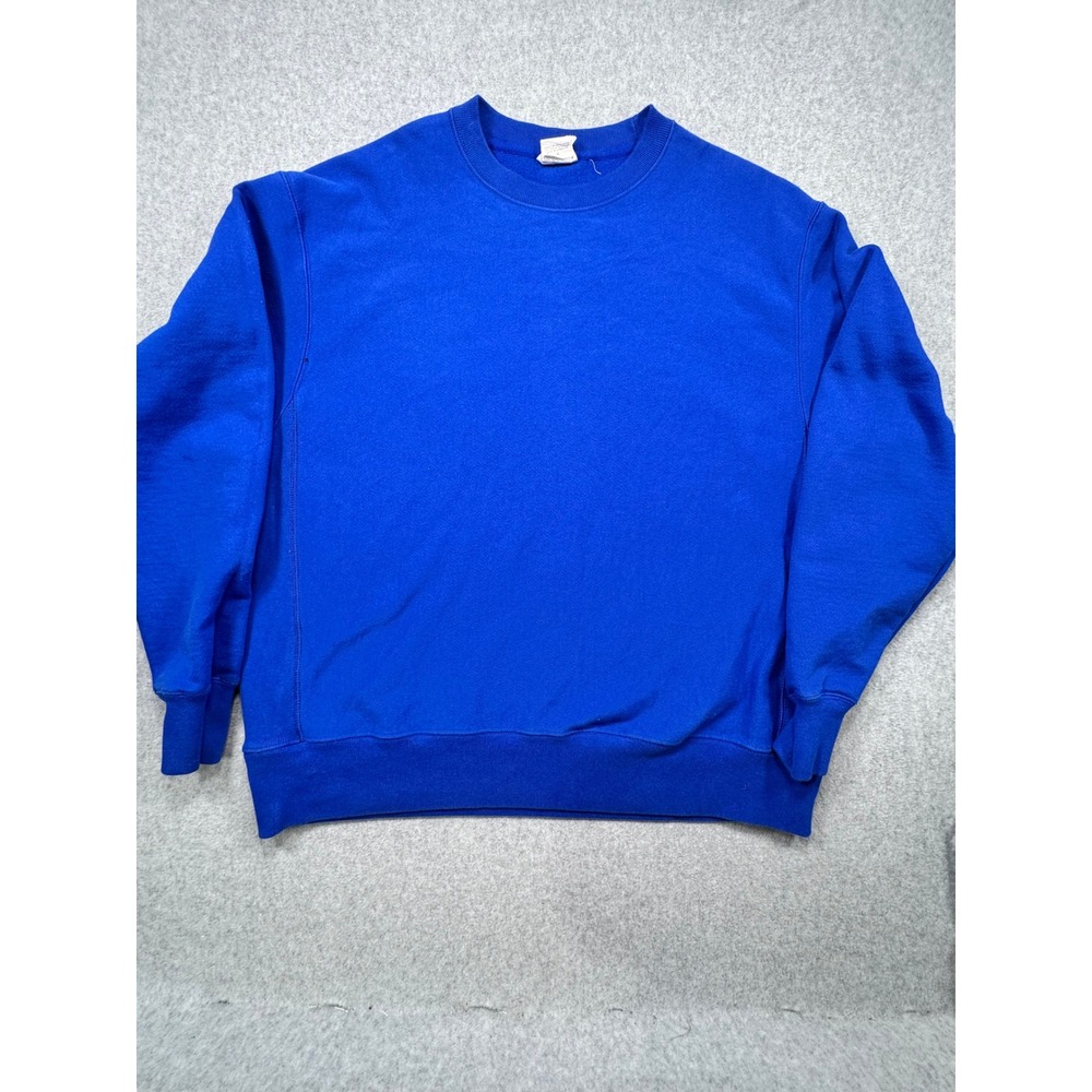 Champion Reverse Weave Sweatshirt Mens XL Royal Blue Crewneck Pullover GF70 5EC